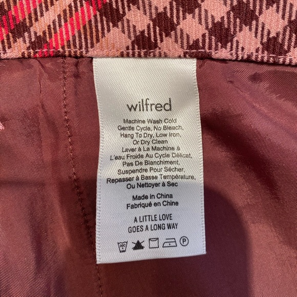 ARITZIA WILFRED Pink Plaid Skirt in size 8 - Picture 5 of 5